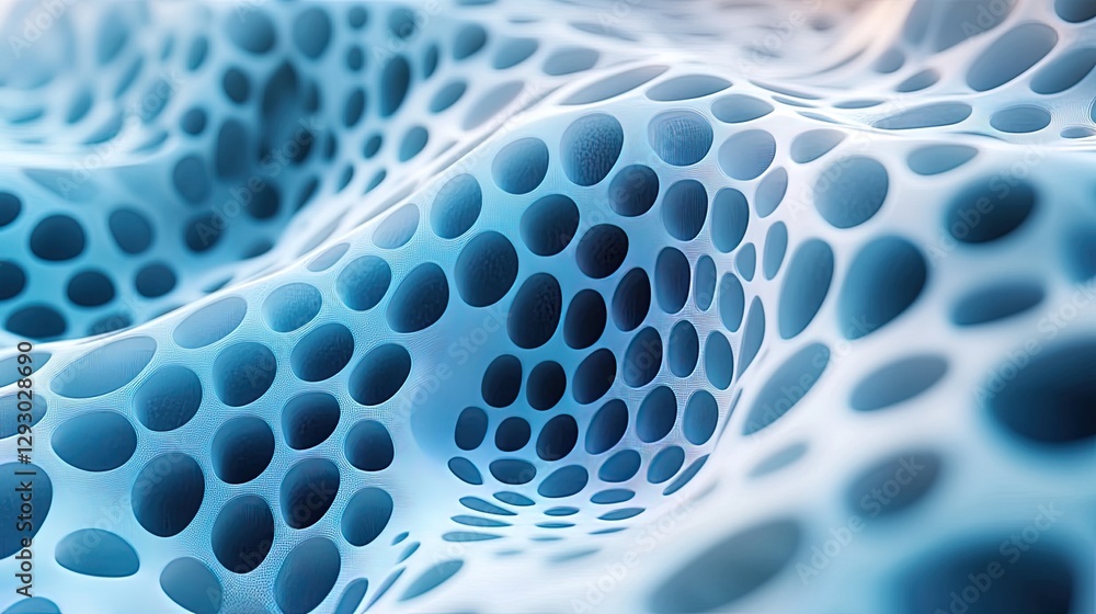 Poster abstract wave of overlapping hexagons, giving a sense of fluidity and motion