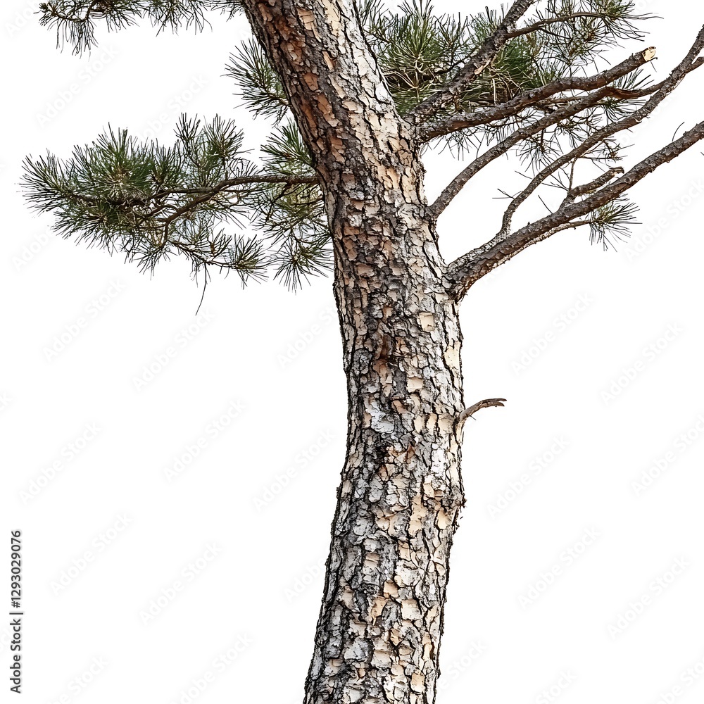 Poster pine tree isolated on white background with clipping path. high quality photo