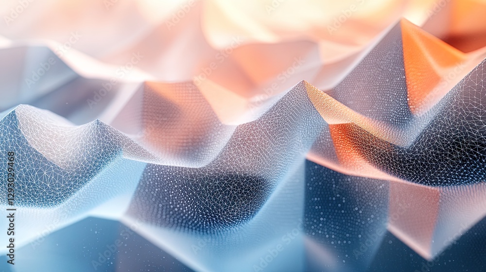 Poster abstract polygon mesh with a gradient background, giving a modern and techy look