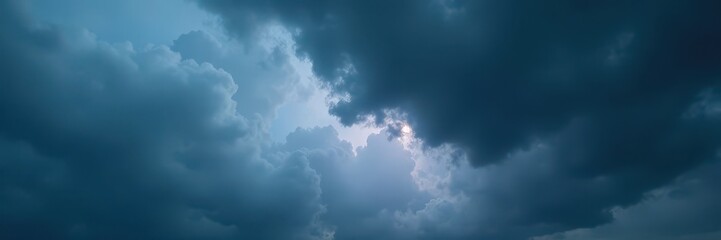 Obraz premium Impending rain, dark grey clouds fill the frame, stratus, aerial