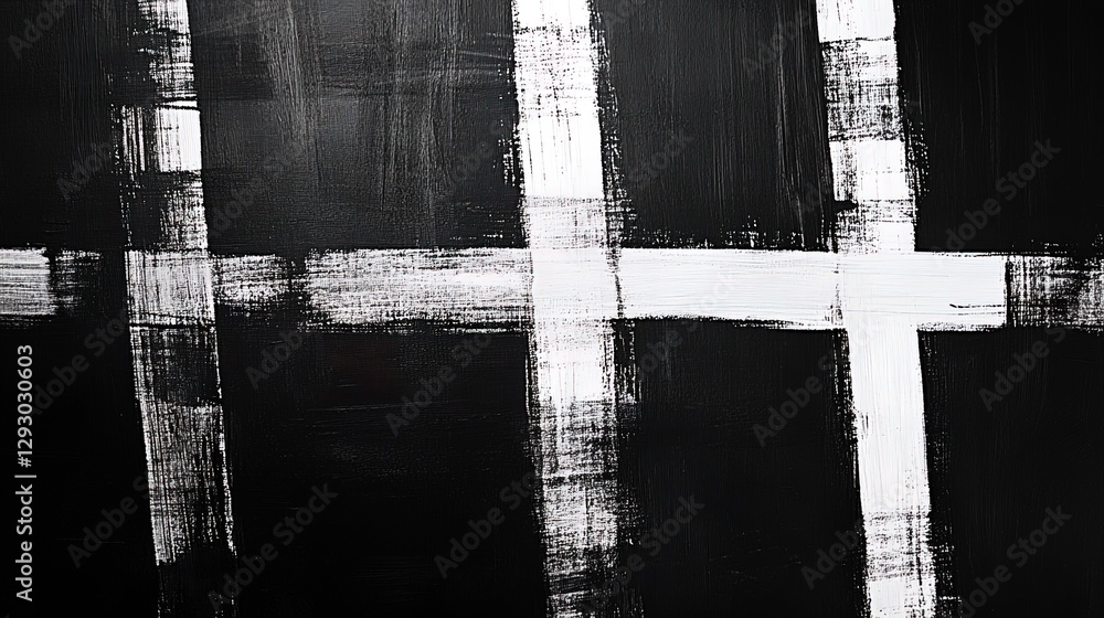 Poster abstract line grid with randomized gaps, minimalist and visually interesting