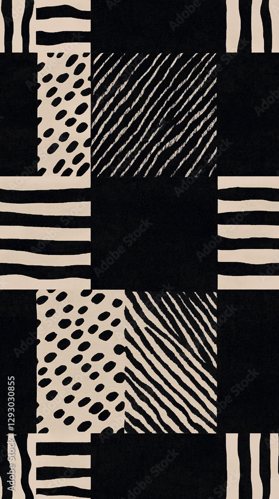Poster geometric abstract pattern: a striking geometric pattern, using squares and rectangles as the base, 
