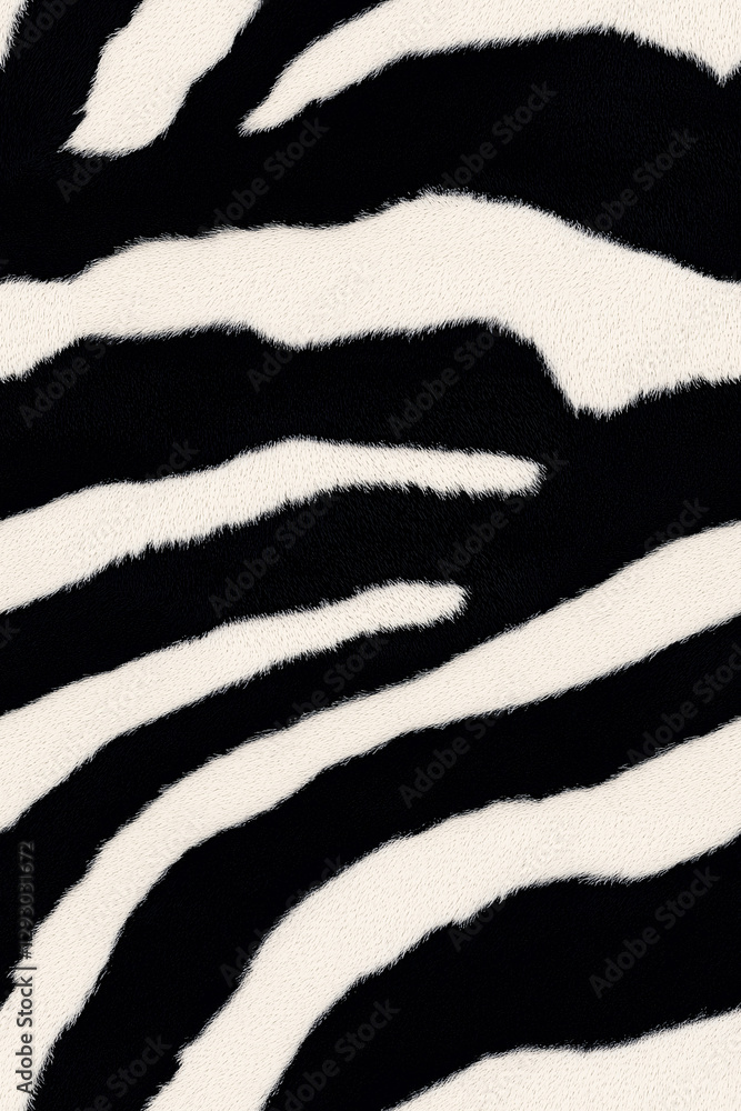 Poster zebra pattern texture: a captivating close-up showcases the iconic black and white striped pattern o