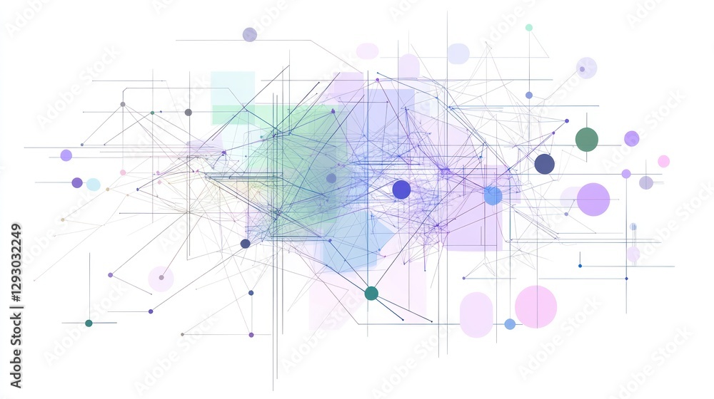 Poster abstract network connection, data flow, digital background