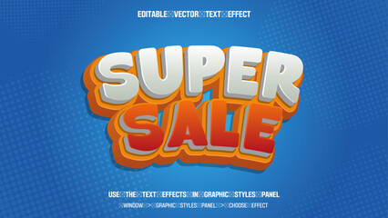 편집 가능한 텍스트 이펙트 Editable vector text effect Super Sale