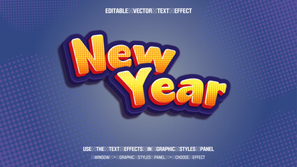 편집 가능한 텍스트 이펙트 Editable vector text effect New year