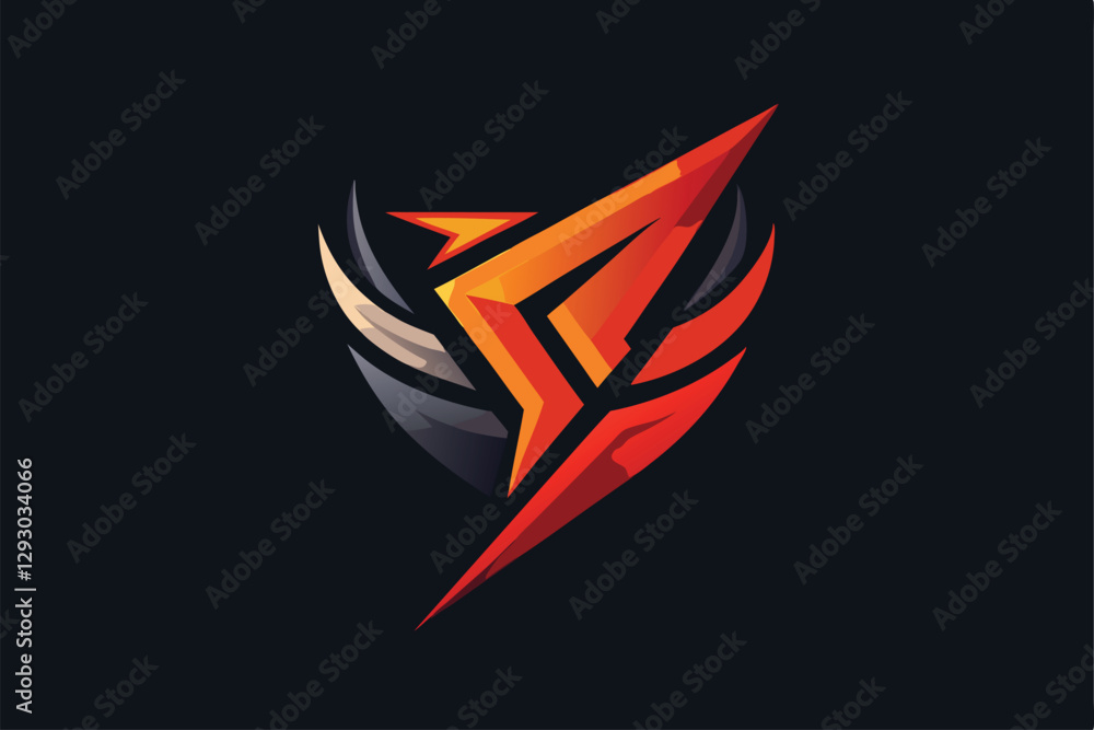 Poster a contemporary logo created with bold colors and sharp shapes, perfect for branding needs, create a 