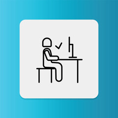Posture Correction icon. Editable stroke. Vector illustration