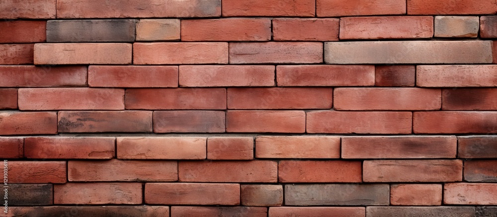 Leinwandbilder red brick wall background with varied red tones arranged in horizontal rows creating a textured surf