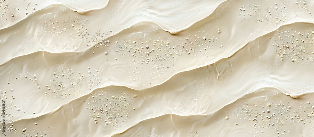 Aufkleber Beige sandy beach pattern with smooth wet sand waves on a natural textured background creating ample copy space for advertising use