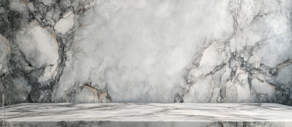 Poster elegant gray marble stone countertop with a smooth finish and natural veining, ideal for showcasing 