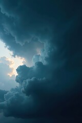 Fototapeta premium Dense, swirling black clouds, impending storm , illustration, nature