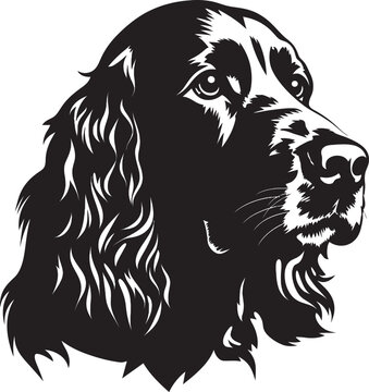 American Water Spaniel Silhouette Vector Illustration White Background