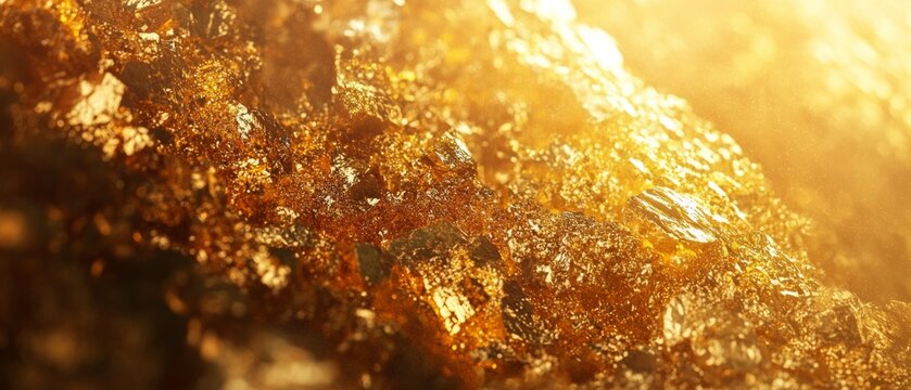 A close up of a pile of gold colored rocks