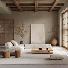 Modern living room displays contemporary and minimalist interior design style