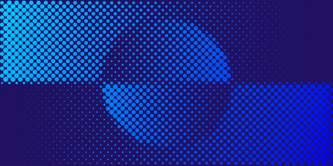 Background vector design with halftone effect. Abstract gradient round dots.