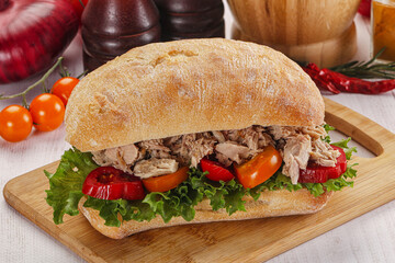 Ciabatta with canned tuna sandwich