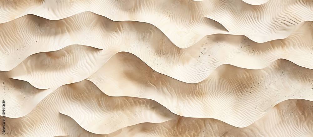Poster Beige sandy beach pattern with textured wet sand surface and gentle waves on a natural background creating ample copy space for design use.