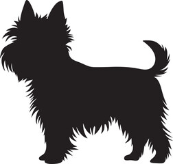 Australian Terrier Silhouette Vector Illustration White Background