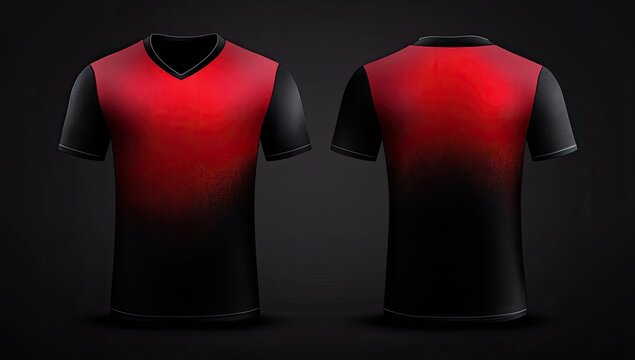 Red and black soccer jersey mockup