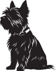 Australian Terrier Silhouette Vector Illustration White Background