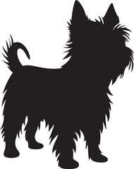 Australian Terrier Silhouette Vector Illustration White Background