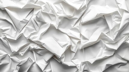 Obraz premium Crumpled white fabric texture, studio shot, background, design