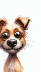 Naklejka premium watercolor, Humorous and exaggerated dog, caricatures, on pet portrait, isolated on white background, mobile wallpaper