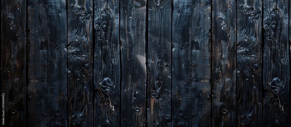 Aufkleber Dark rustic wood texture with deep grain patterns in a horizontal layout, offering ample copy space and a weathered aesthetic for design purposes.