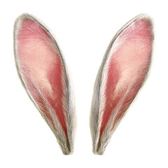 Easter bunny rabbit ears cutout on transparent background