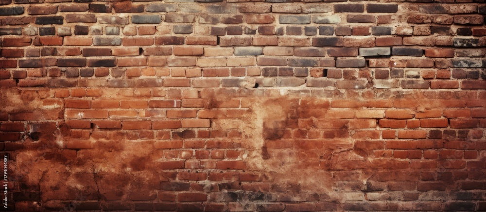 Fototapete weathered red and brown brick wall with varying shades and rough texture, creating a rustic backgrou