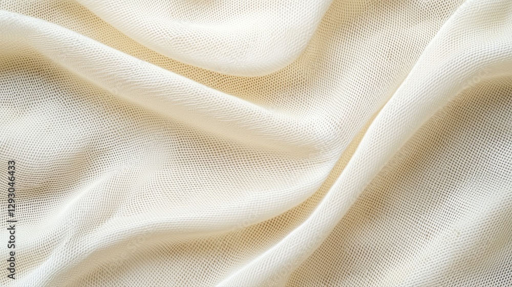 Aufkleber close-up of smooth, creamy fabric folds creating an elegant pattern for textile design background.