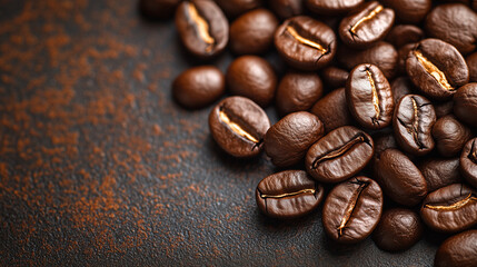 Naklejka premium Coffee beans on burlap