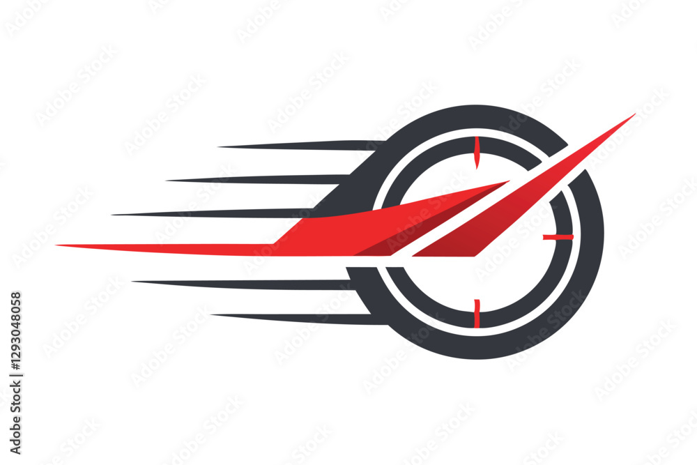 Poster the design features a sleek logo symbolizing speed, incorporating a stylized clock and dynamic lines