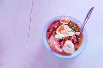 Chicken Porridge and Crackers on the table