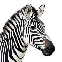 Zebra head and mane closeup in bold lighting
