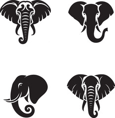 Elephant Silhouette Vector Art Collection