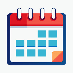 Calendar icon in vibrant design with blue squares