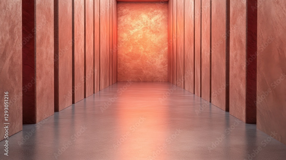 Poster a secret vault with walls lined with ruby gemstones, warm light casting reflections on the polished 