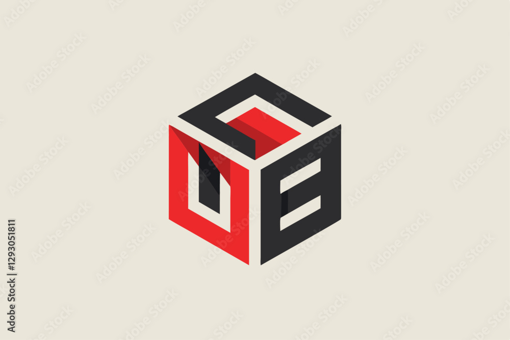 Poster this design showcases a three-dimensional cube created with bold block typography in vibrant colors,