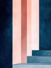 Naklejka premium Abstract Architectural Composition with Soft Pastel Colors and Lines