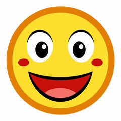 Fototapeta premium Smiley Face icon expressing happiness on a vibrant background