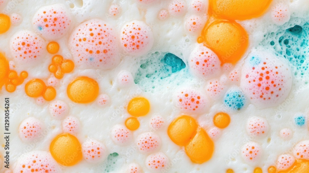 Poster captivating microscopic view showcasing the vibrant and dynamic clusters of colorful bacteria that h