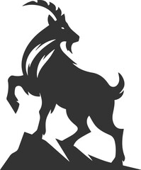 Goat with one hoof raised, ready to take a step animal vector silhouette