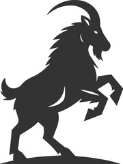 Goat with one hoof raised, ready to take a step animal vector silhouette