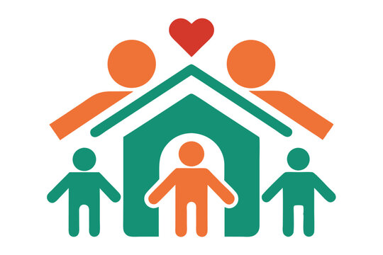 This icon symbolizes community support and engagement in local initiatives for social well-being, Generate a simple icon for a community initiative aimed at reducing homelessness
