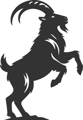 Goat with one hoof raised, ready to take a step animal vector silhouette