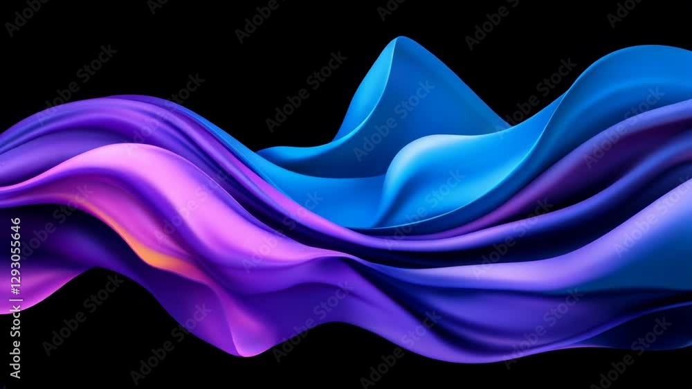Poster colorful wave design flowing dynamically in a dark background with vibrant shades