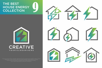 set of Home Energy Logo design. power  Icon Symbol . vector  Illustration