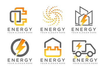 set of Energy Logo design. power  Icon Symbol . vector  Illustration
